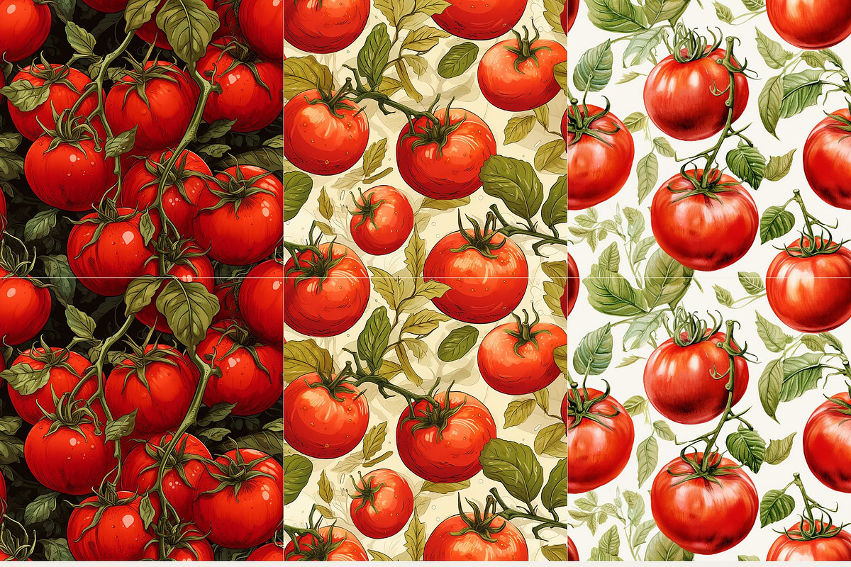 8 Tomato Seamless Patterns, a Pattern Graphic by Inknfolly