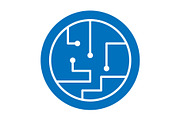 Microcircuit icon design template, a Solid Icon by Sumberpangan (Thumbnail 2 of 3)