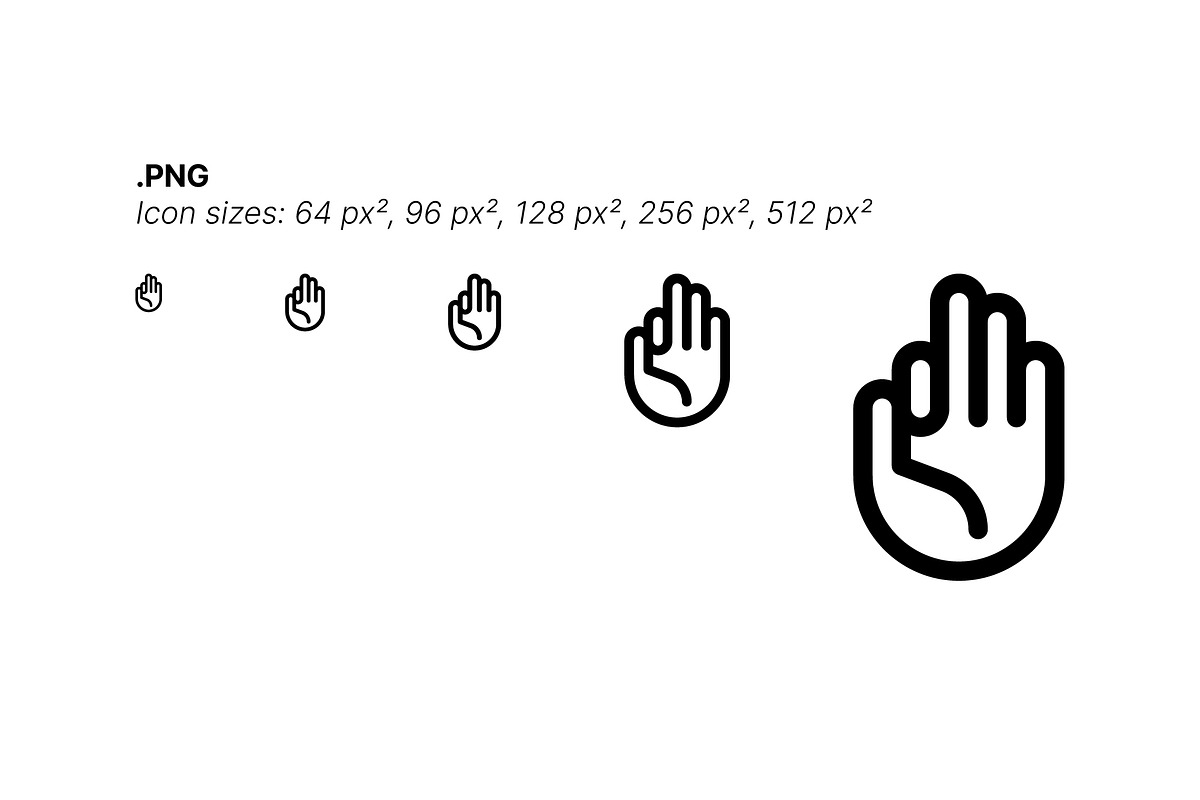 50 Hand Gestures, an Outline Icon by Side Project (Photo 4 of 7)
