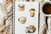 Watercolor Sourdough Bread Clipart, a Food Illustration by SvetaArtStore (Thumbnail 4 of 6)
