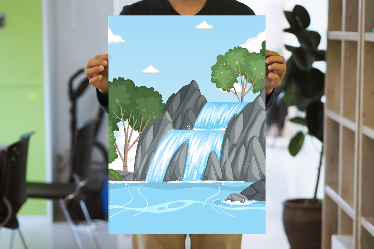 Waterfall Landscape, a Decorative Illustration by Digital Studio (Photo 3 of 8)