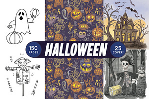 Halloween Ghost & Skeleton Art, an Illustration by hafijul