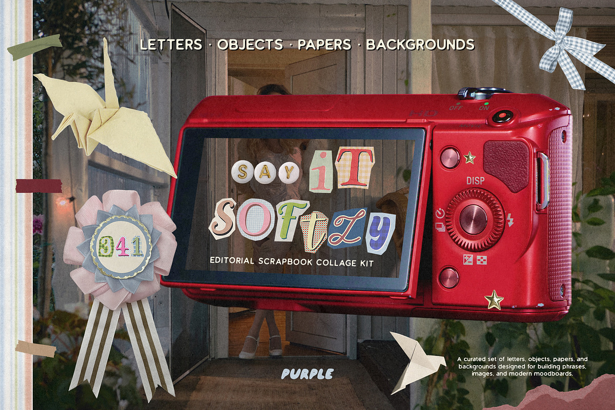 Say It Softly: Scrapbook Collage Kit, an Object Graphic by Purple (Photo 1 of 15)