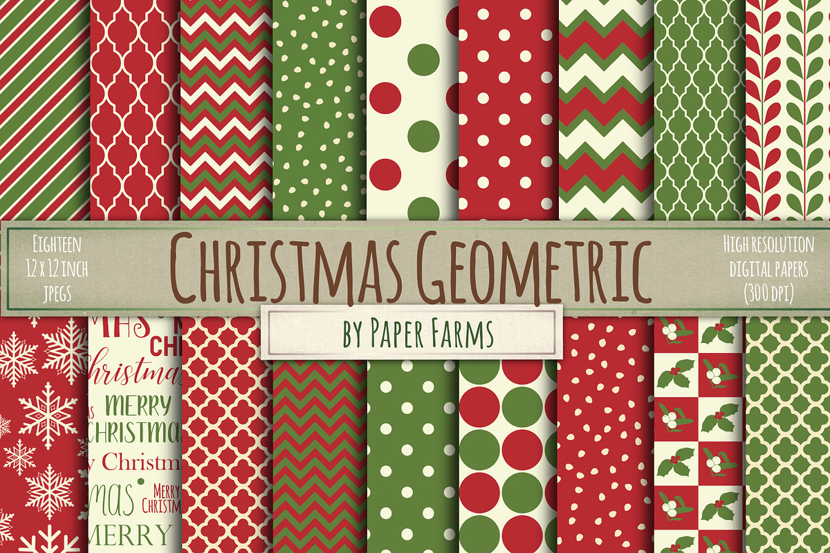 Christmas geometric backgrounds, a Pattern Graphic by Paper Farms (Photo 1 of 4)