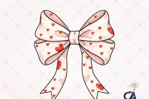 Coquette Valentine Heart Bow Png, an Illustration by Creative Art