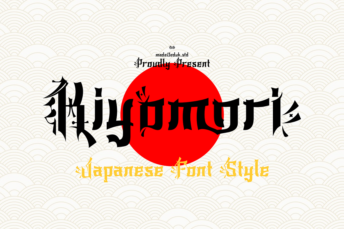 Kiyomori - Japanese Font, a Font by madeDeduk (Photo 1 of 8)