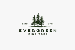 Woodland, Evergreen, Pine Tree Logo