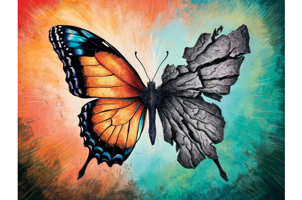 Vibrant Monarch Butterfly on a, an Illustration by tilialucida