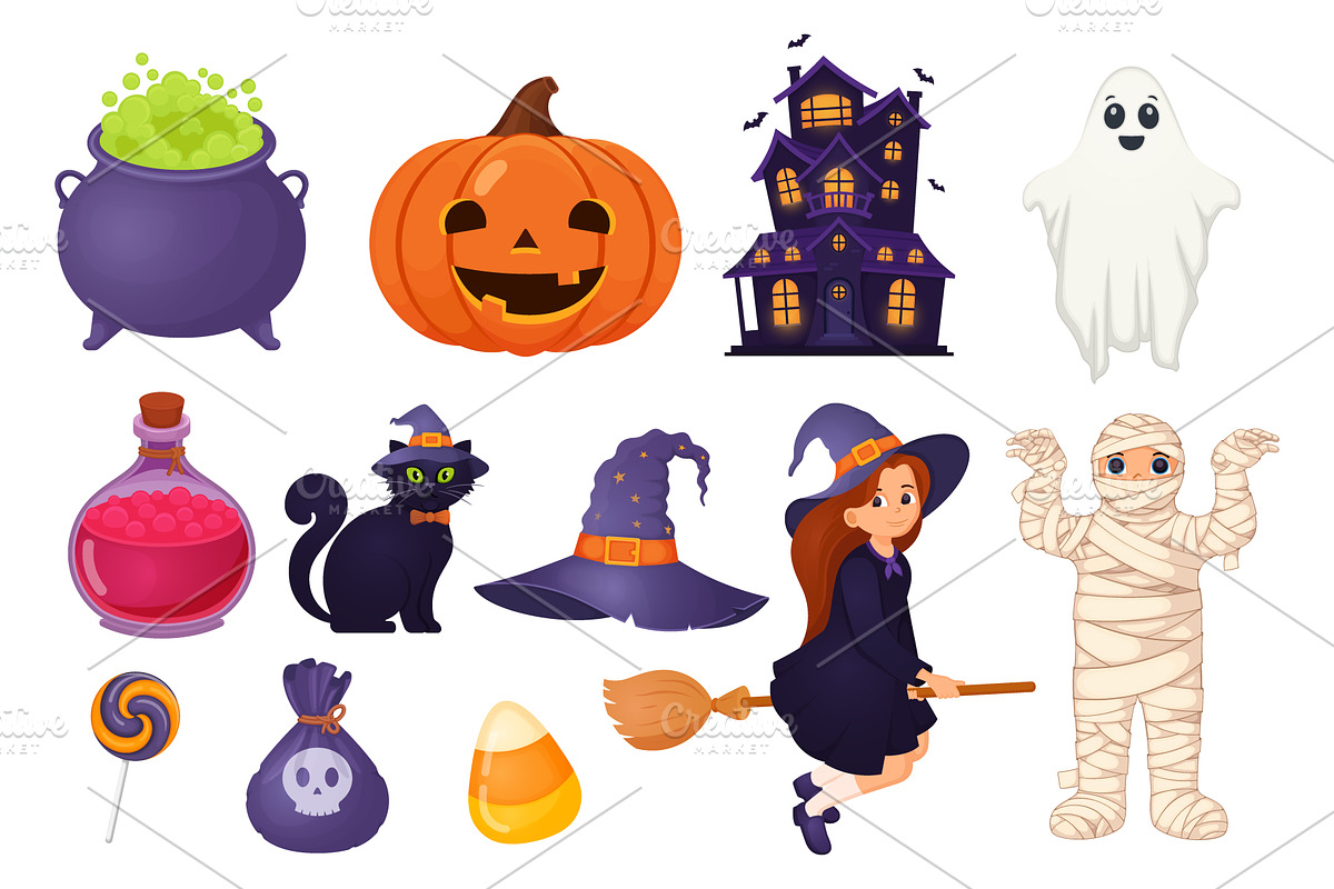 Cute Halloween sticker collection, a Seasonal Illustration by Yayasya (Photo 1 of 4)