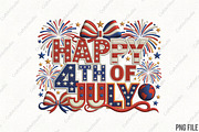 Happy 4th of July PNG, an Illustration by CraftArtStudio (Thumbnail 1 of 4)