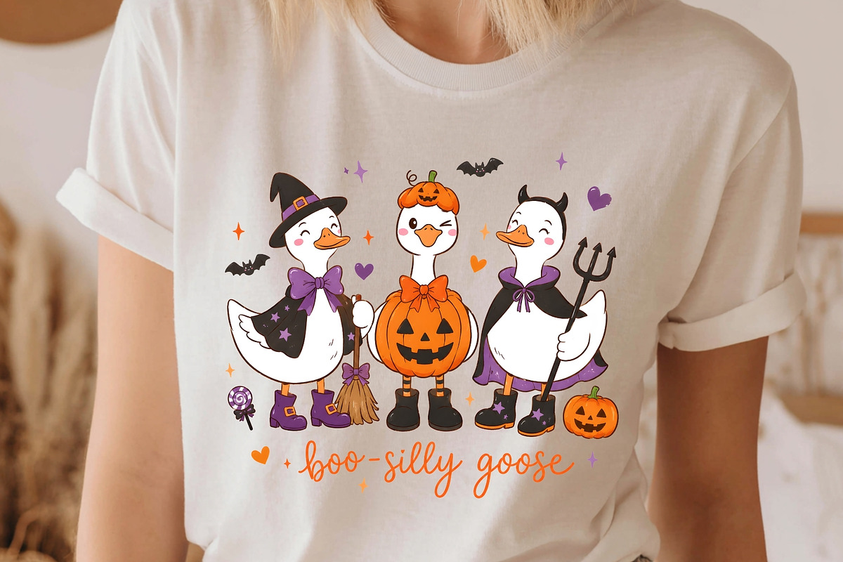 Halloween Silly Goose PNG Tshirt, a Seasonal Illustration by SugarCloudStudioArt (Photo 2 of 6)