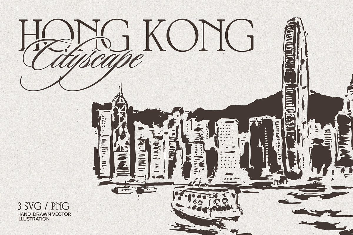 Hong Kong Cityscape Sketches, a Work Illustration by TheMountBirdStudio (Photo 1 of 6)