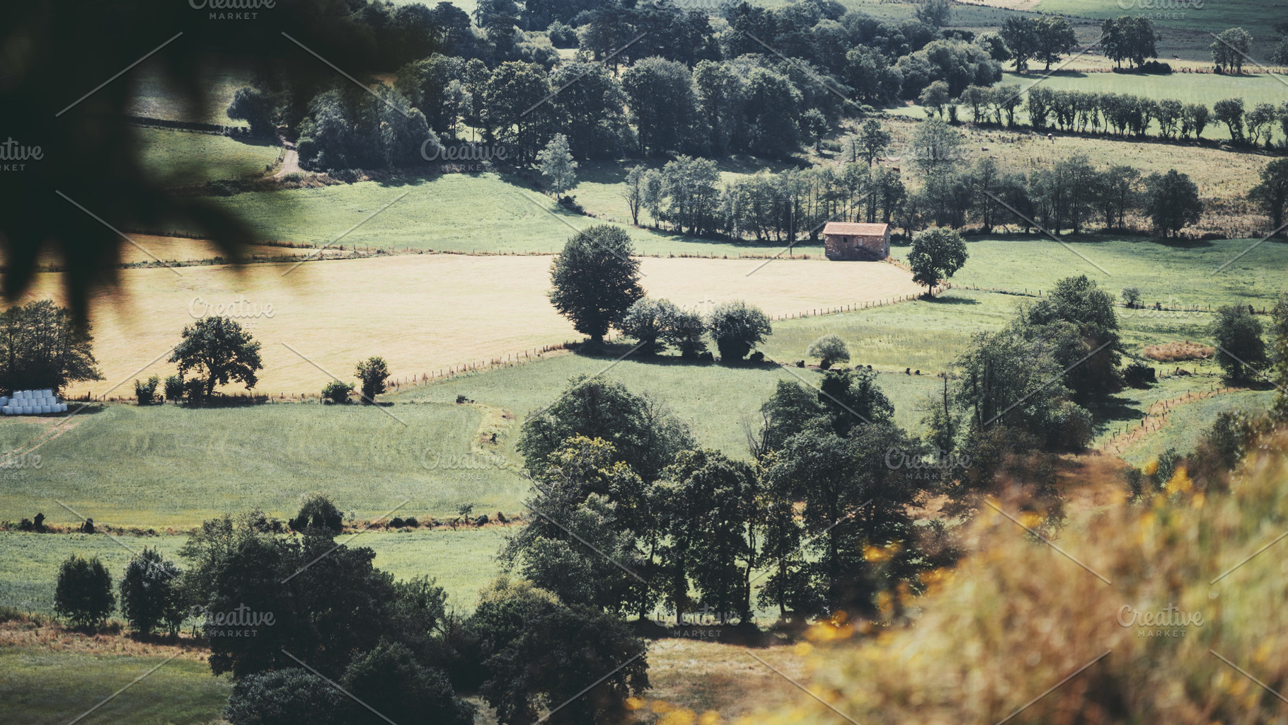 Patchwork farmland and farmhouse, a Nature Photo by SkyNext