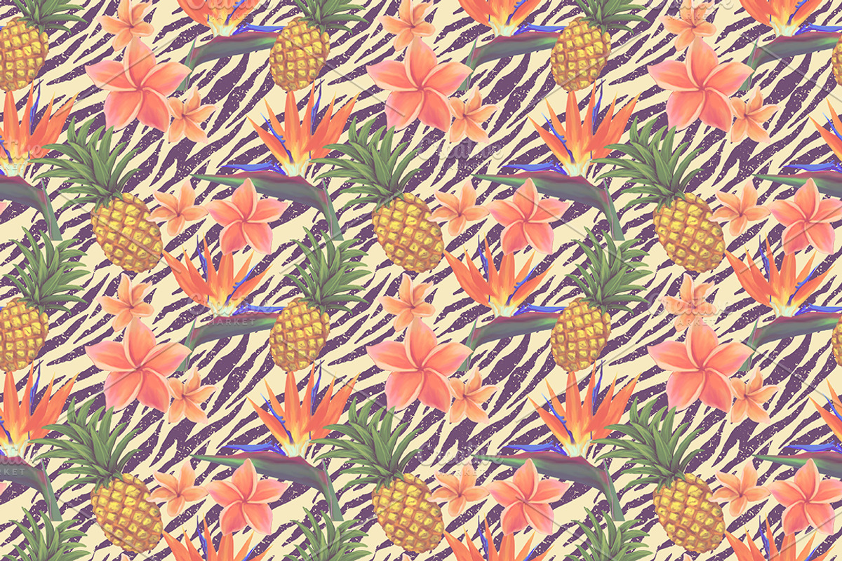 Bright pineapples patterns set, a Pattern Graphic by Julia Bilenko (Photo 5 of 6)