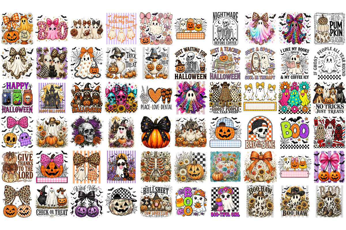Halloween Sublimation Bundle,112 PNG, a Seasonal Illustration by Libby Wishes (Photo 2 of 4)