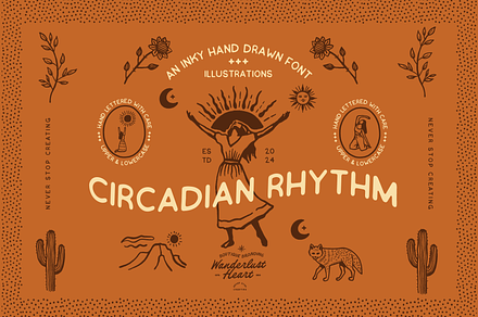Circadian Rhythm Font Plus Extras, a Handwritten Font by Wanderlust Heart Branding