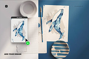 Two A5 Watercolor Paper Mockup, a Product Mockup by Custom Scene (Thumbnail 5 of 10)
