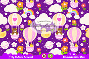 Baby Shower Balloon Ride Seamless, a Background Graphic by K.JackArtwork (Thumbnail 1 of 8)
