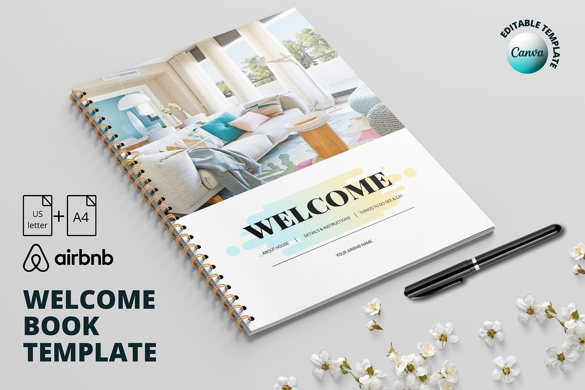 Airbnb Welcome Book Templates, a Magazine Template by MediaKitTemplates (Photo 1 of 6)