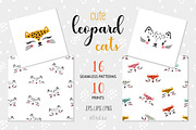 Cute Leopard Cats Prints & Patterns, a Pattern Graphic by AllNikArt (Thumbnail 1 of 5)