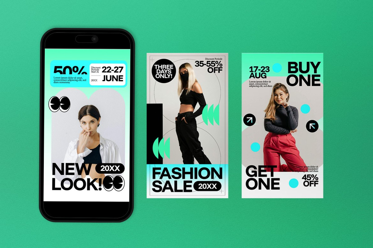 Blue Green Fashion Instagram Set, a Social Media Template by graphicook (Photo 3 of 3)