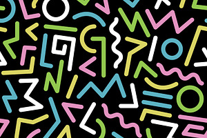 seamless pattern 80s. Vector., a Texture Graphic by Dolvalol