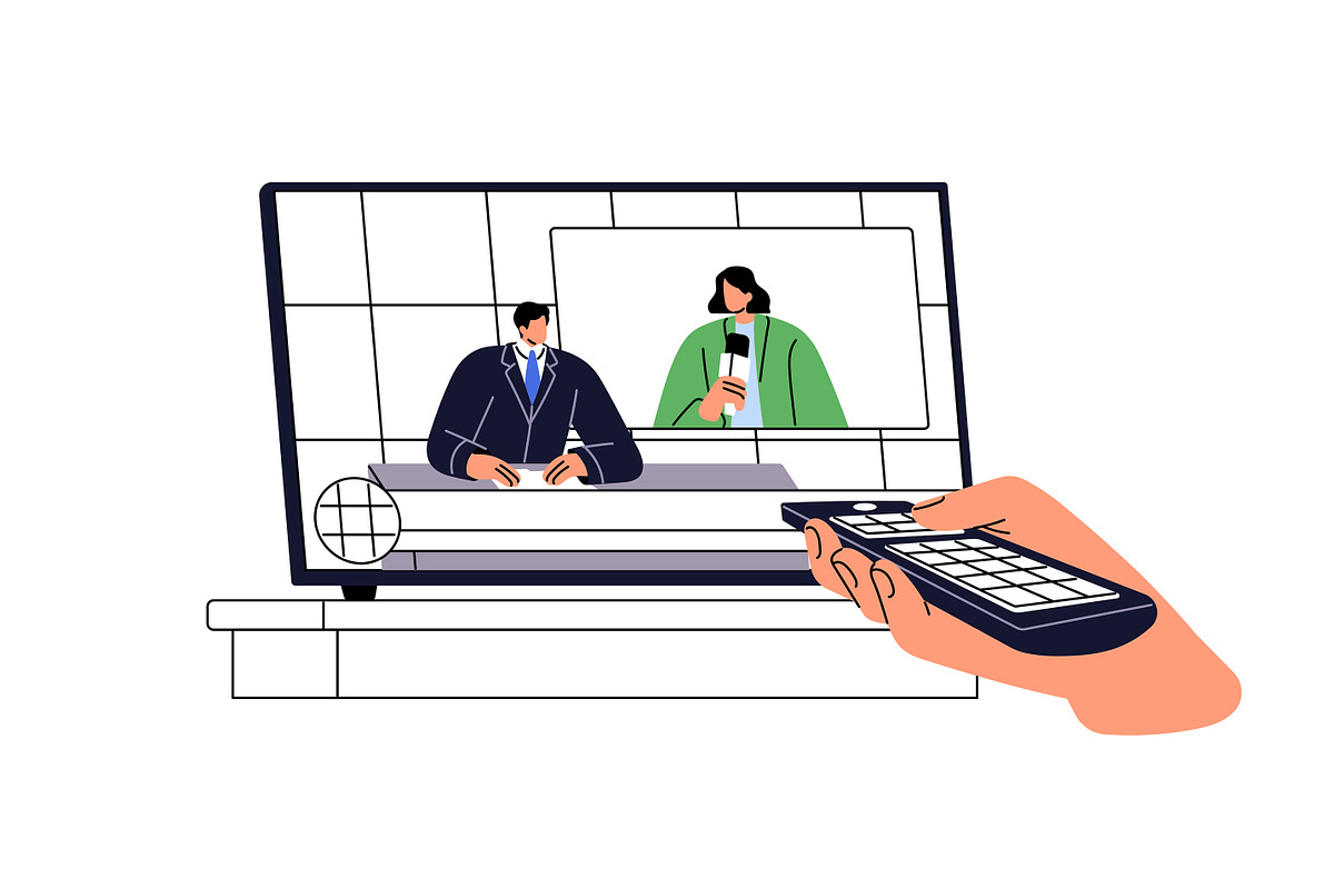 People reading breaking news set, a Person Illustration by PaperTrident (Photo 3 of 6)