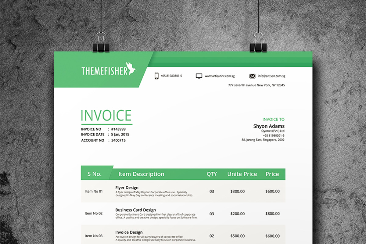 Professional Invoice, a Stationery Template by Themefisher (Photo 6 of 7)