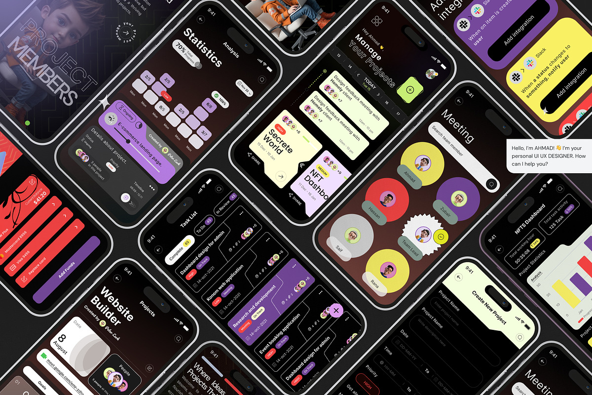 Project Management Mobile App, an UI Kit Template by Muhammad_Ahmad (Photo 4 of 6)