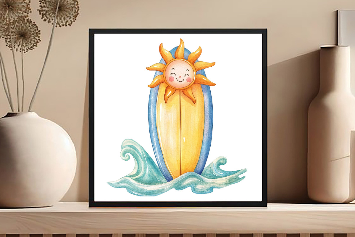 Summer Surfboard Sublimation Clipart, an Illustration by DreamCafeArt (Photo 4 of 5)