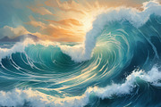 Ocean Waves, a Decorative Illustration by h.utomo (Thumbnail 6 of 31)