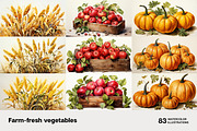 Farm-fresh vegetables. 83 images, a Food Illustration by Handmadefont (Thumbnail 9 of 14)