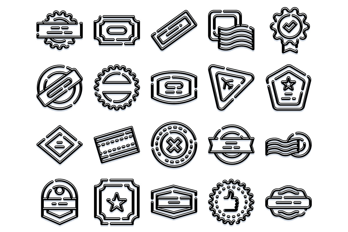 Collection of outline style labels, an Object Graphic by pikepicture (Photo 2 of 3)