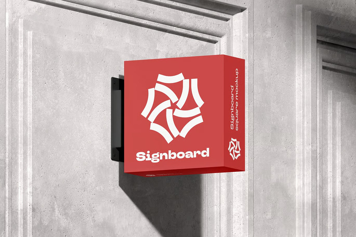 Signboard Square Mock-up, an Advertising Mockup by zippypixelstudio (Photo 12 of 15)
