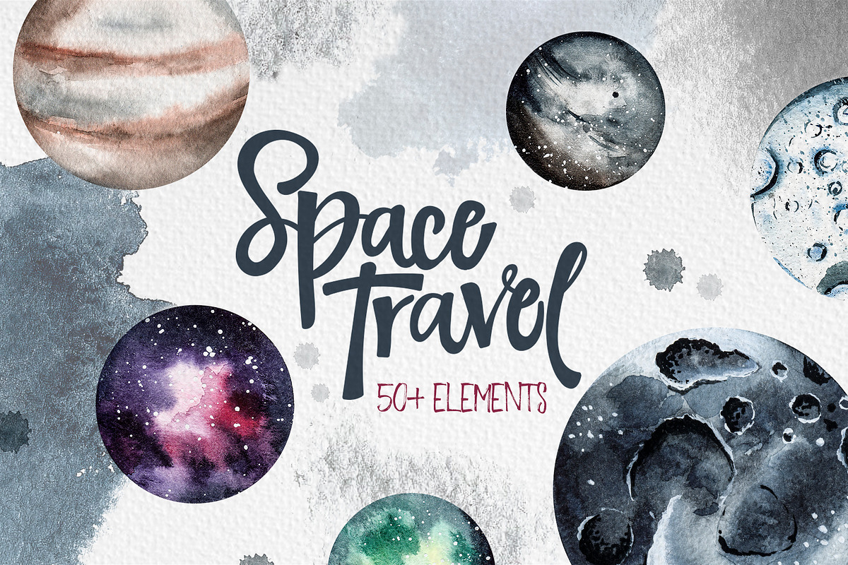 Space Travel - watercolor collection, a Texture Illustration by Alina Sh (Photo 1 of 11)