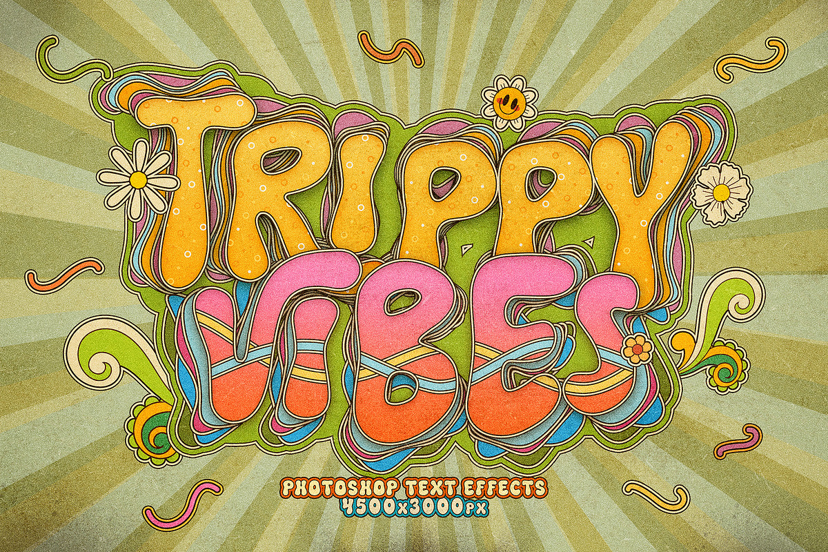 Retro Groovy Text Effects, a Layer Style Add-On by Andrew Skoch Design (Photo 4 of 9)