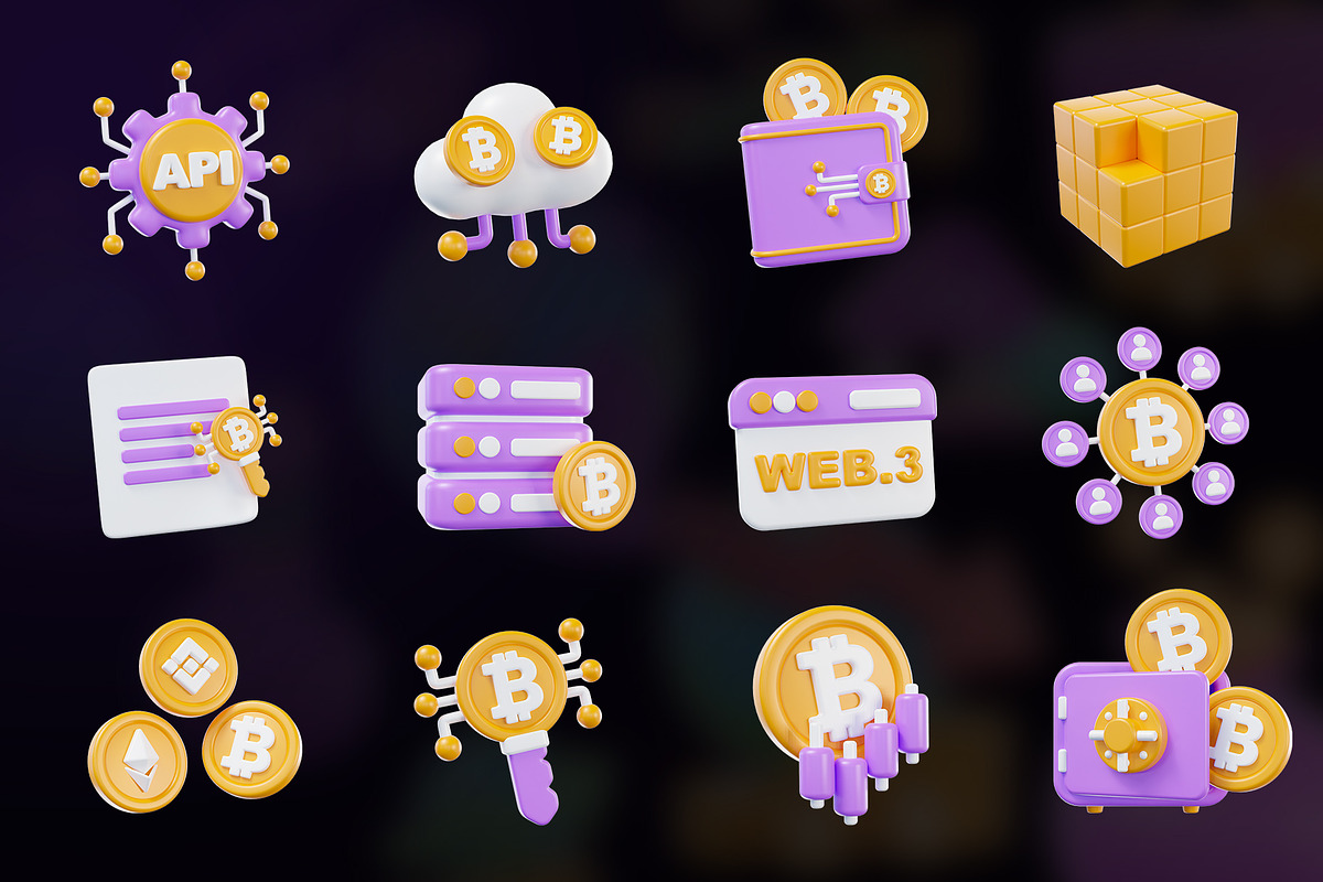 Blockchain 3D Icon Pack, an Object Graphic by Artnivora.Std (Photo 4 of 4)