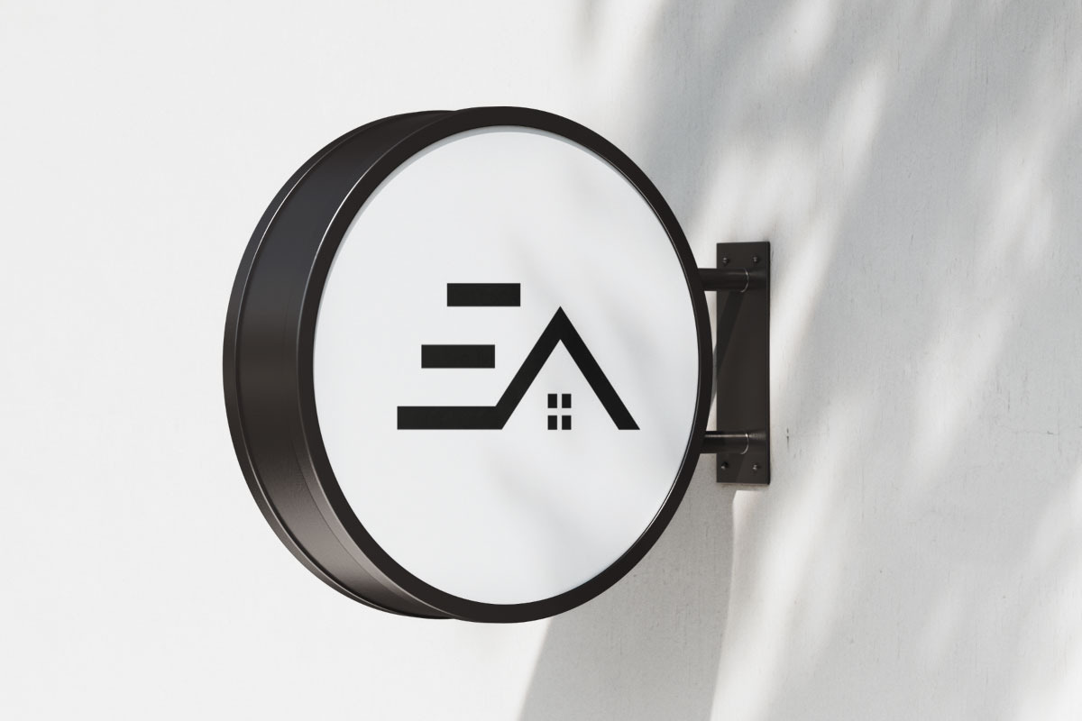 Minimal House Icon Letter E Design preview 3