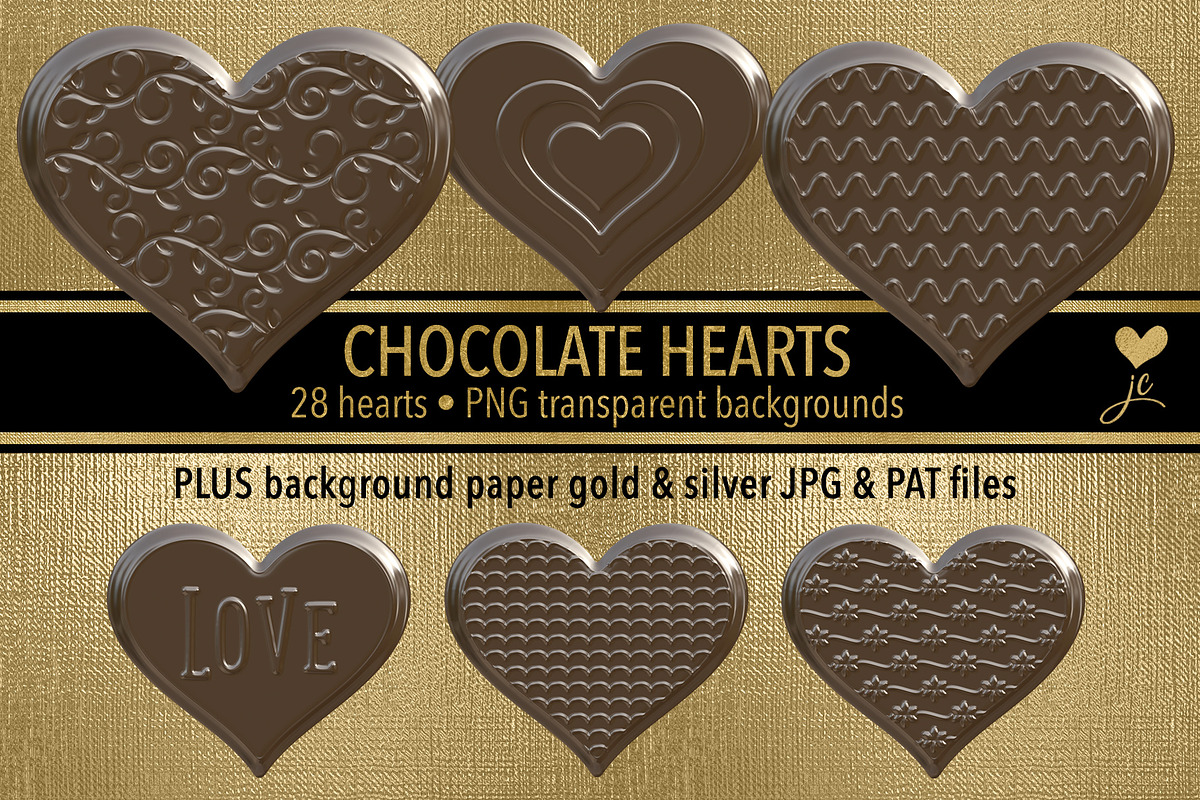 Chocolate Hearts Clipart, an Object Graphic by Julie Campbell (Photo 1 of 4)