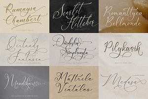 75 Elegant Script Font Bundle