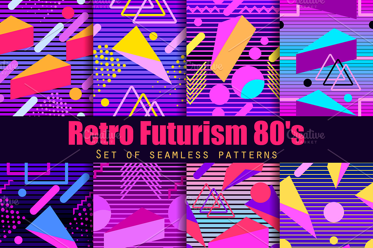 Retro futurism seamless pattern set, a Pattern Graphic by Andy Vinnikov