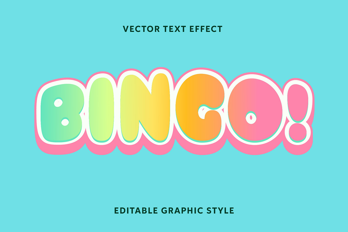 Gradient Bubble Cartoon Text Effect