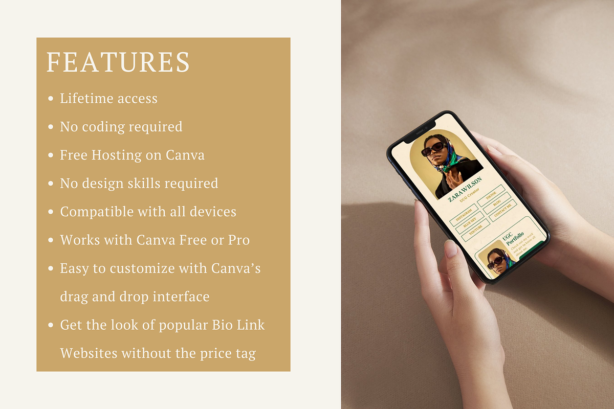 UGC Link In Bio Website Canva, a Landing Page Template by The Chaos Project (Photo 3 of 8)