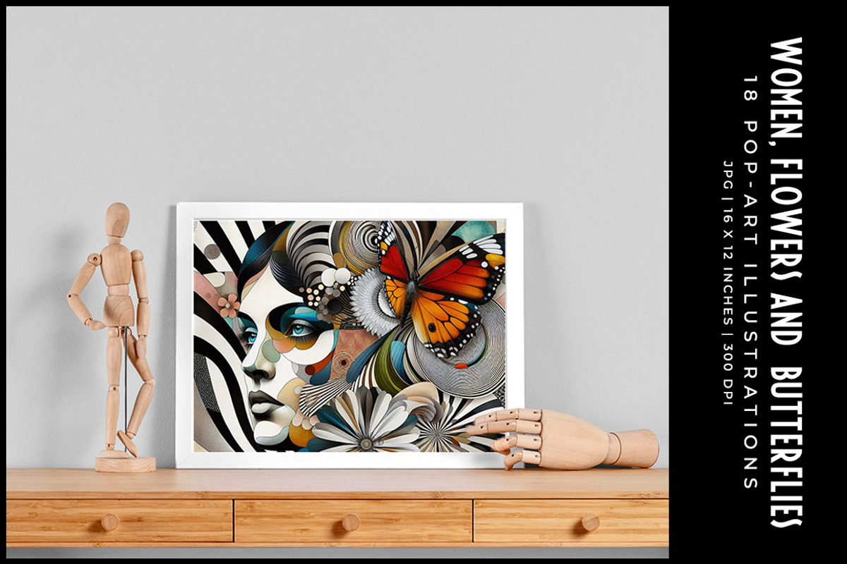 Women, Flowers and Butterflies, a Decorative Illustration by Digital Art Creations (Photo 12 of 12)