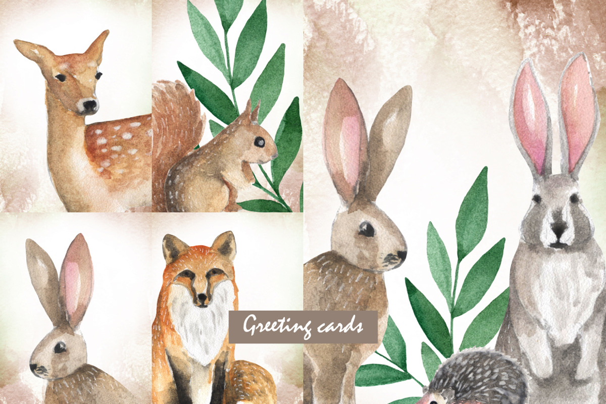 Watercolor animals, an Object Graphic by JuliaBadeeva (Photo 12 of 12)