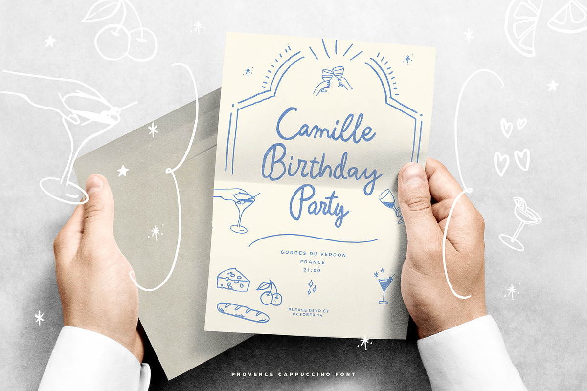 Provence Cappuccino Script & Doodles, a Handwritten Font by Ivan Rosenberg (Photo 3 of 12)
