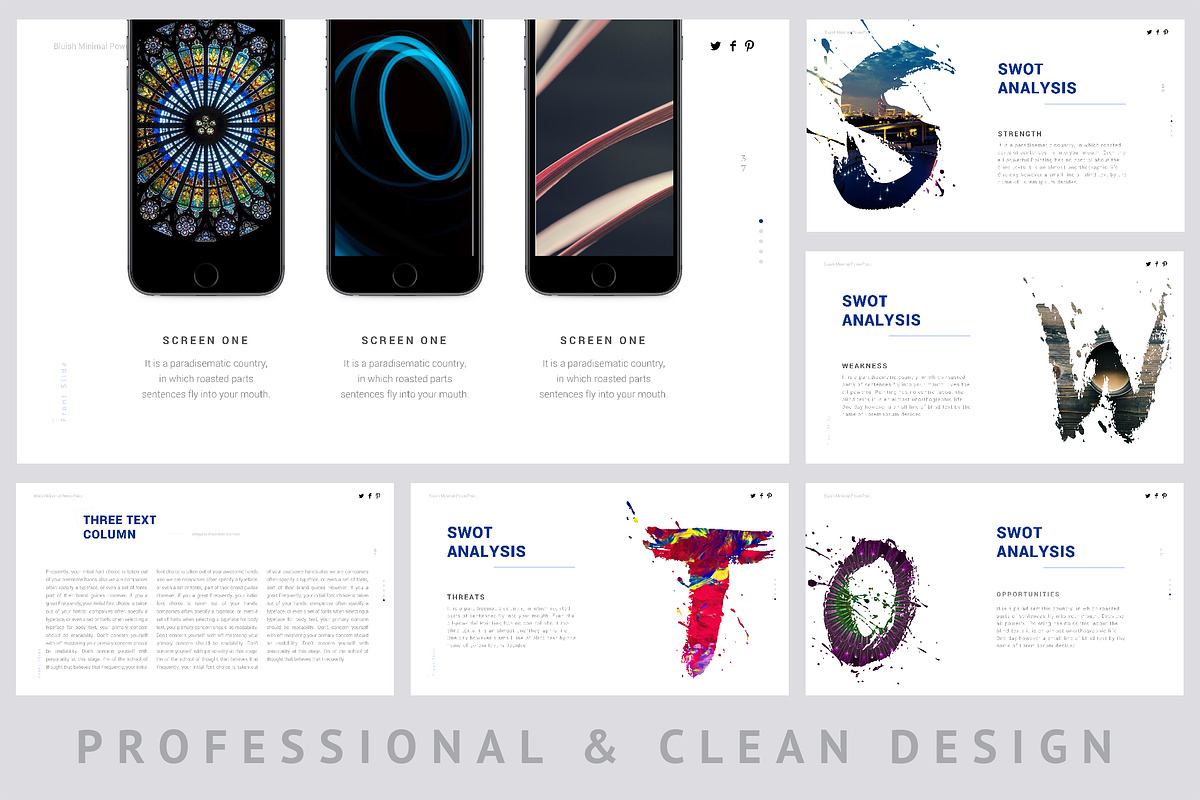 Minimal Bluish Powerpoint Template, a Presentation Template by ZAAS (Photo 9 of 13)