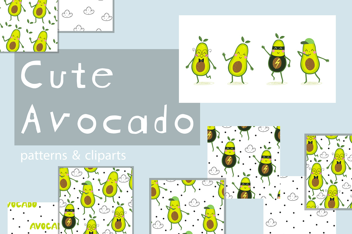Cute Avocado!, a Background Graphic by Irene_Boiko_ART (Photo 1 of 4)