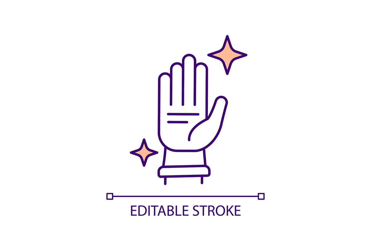 Hand with latex gloves RGB color, an Icon by IMG Visuals