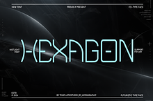HEXAGON - Futuristic Sci-Fi Font